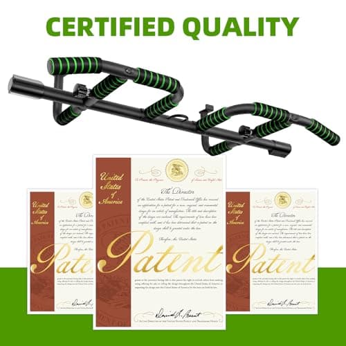 VBSD Upgrade Pull Up Bar for Doorway With Ergonomic Grip, Upto 440 Lbs Capacity No Screws Pullup Bar for Home Gym Indoor Exercise Strength Training, Authorized Under US Patent 7