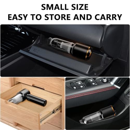 HRYCF Car Vacuum Cleaner,Handheld Vacuum,20000PA High Power 4-in-1 Portable Rechargeable Vacuum Cleaner with Brushless Motor, Small Vacuum for Car & Air Blower & Pump-Black 6