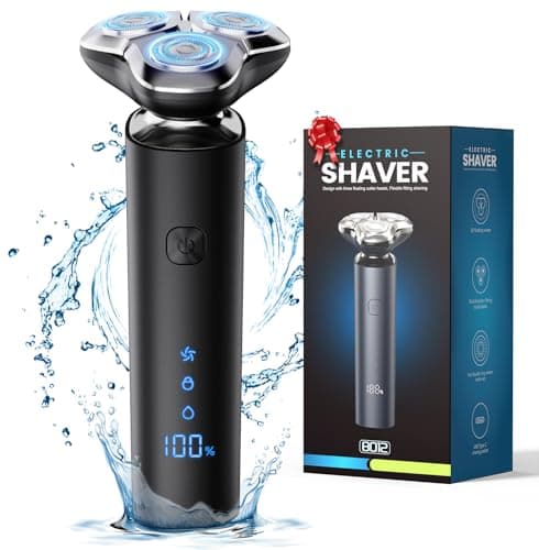 Electric Razor for Men, Men's Electric Shaver, 3-Blade Rotary Shaving System, IPX7 Waterproof Wet Dry Cordless Razor, Touch Switch, 90+ Minutes Run Time