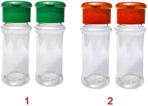 2Pcs Small Plastic Clear Salt Pepper Shaker Seasoning Jar Vinegar Cruet BottlePot Kitchen Accessories,alt container,Travel Salt and Pepper Shakers, Convenient Clear Spice Dispenser Salt Shakers 5