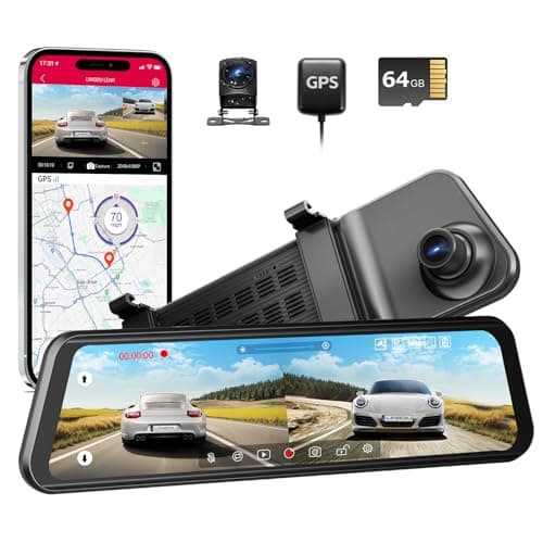 LD4K 5G WiFi Dash Cam, 4K + 1080P Dual Dash Cam for Cars with Voice Control, Free 64GB SD Card Loop Recording, G-Sensor GPS, 24H Parking Mode Night Vision, WDR Max up Support 128GB