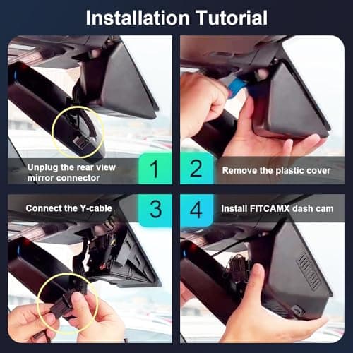 Fitcamx 4K Dash Cam Suitable for Ford Bronco 2021-2024 & Rapor (Not for Bronco Sport) HD2-14873, OEM Look, UHD 2160P Video, Built-in WiFi & APP, Loop Recording, G-Sensor, Plug & Play, 64GB Card 6