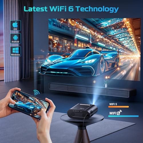 [Google TV/Voice Control]GooDee 4K UHD Smart Projector with WiFi and Bluetooth, Portable Movie Projector Prime Video,YouTube Built-in, Dolby Sound Home Theater for Indoor/Outdoor 5
