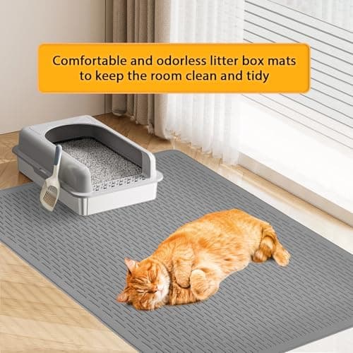 Colewin Cat Litter Mat, Waterproof Soft Litter Mat, 39x27in Large Rubber Litter Box Mat, Washable Easy to Clean, Indoor Floor XL Kitty Litter Trapping Mat 7