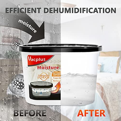 Vacplus Moisture Absorbers 6 Pack, Portable Humidity Absorber Boxes for Your Bathroom, Closet & Car, Dehumidifier with Activated Carbon, 10.5 Oz 7
