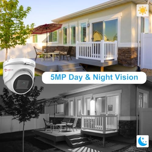 Anpviz 5MP Analog CCTV Camera HD 4-in-1 (TVI/AHD/CVI/CVBS) Security Turret TVI Camera, Dome Surveillance Camera with 2.8mm Lens, 100ft IR Night Vision, Metal Housing IP67 Waterproof for Outdoor/Indoor 5