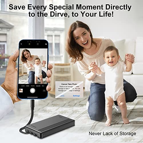 2TB External Hard Drive for iPhone & iPad,MacBook,Windows Computer,USB C Android Phones:Photo Stick USB Flash Drive for iPhone 17/16/ 15/14/13/12 to Backup Photo| Video | Music| File(MFi Certified) 5