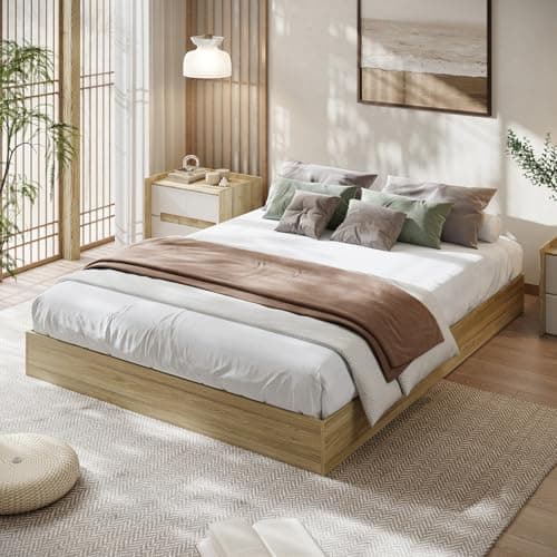 GarveeHome Wood Platform Bed Frame, Wooden Bed Frame Without Headboard, Wood Slat Support, No Box Spring Needed, Easy Assembly (Burlywood, Queen (U.S. Standard)) 7