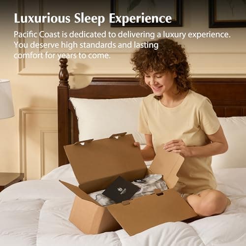 Pacific Coast Premium Goose Feather & Down Bed Pillows Standard Size 1-Pack, Hotel Quality Collection, Medium Support for Side & Back Sleepers 7