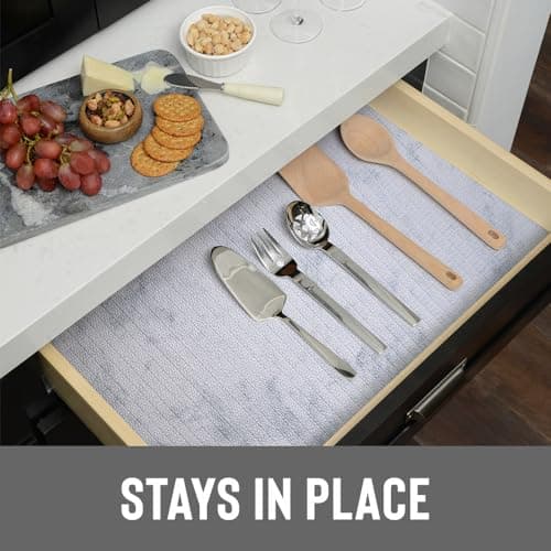 Con-Tact Brand Grip Prints Non-Adhesive Non-Slip Counter Top, Drawer/Shelf Liner, 12" x 20', Carrara Marble 7