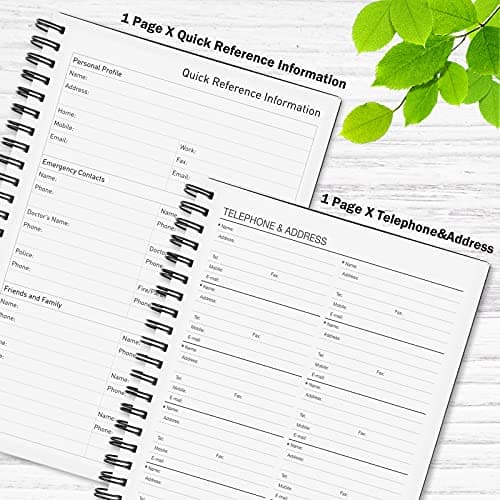 Daily Planner Undated, Asten To Do List Notebook Hourly Schedules Spiral Appointment Planner for Men and Women,PVC Hardcover,Elastic Closure, Inner Pocket 8.3" x 5.8" (Black) 5