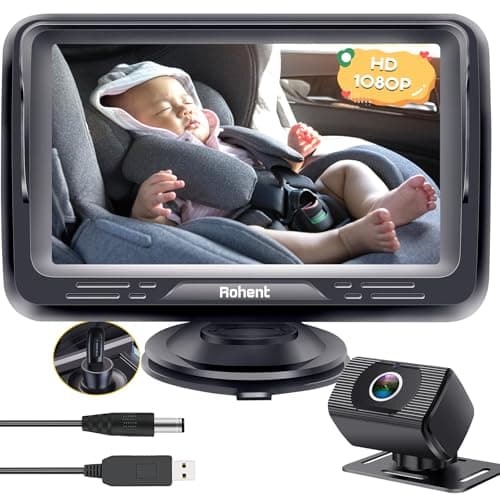 Rohent Car Camera for Baby USB: Plug and Play Easy to Install Crystal Night Vision Wide View Angle for Newborn Infant Safety