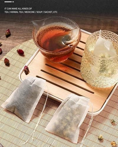 200pcs Disposable Tea Bags for Loose Leaf Tea, Tea Filter Bags with Free Tea Spoon for Loose Tea Loose Leaf Tea, Coffee, Spice, Herbs (QS53) 7