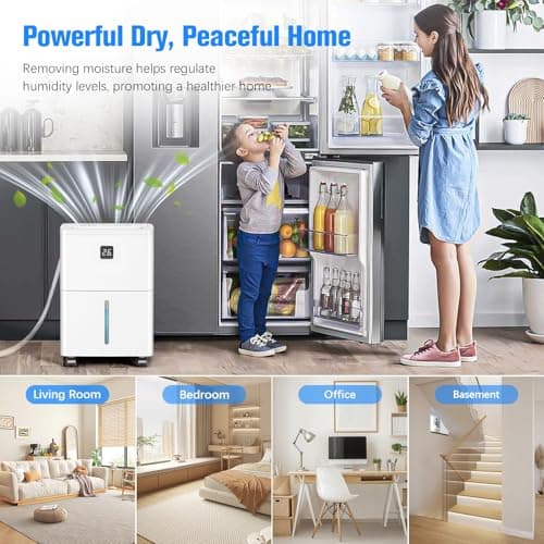 DEVERSE Max 25 Pints Dehumidifier for Home/Bedroom/Basement, 3000 Sq.Ft Coverage, with Drain Hose, Smart Humidity Control & Large Tank 9