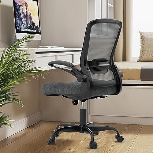 Mimoglad Ergonomic Office Chair - BIFMA Certified, Flip-up Armrests & 135° Recline, Adjustable Lumbar Support - Space-Saving Task Chair for Business/Team Office & Home (Iron Gray, 300lbs) 9