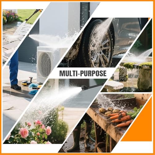 Cordless Pressure Washer, Portable Power Washer with Rechargeable 3.0Ah Battery 6-in-1 Nozzle, Handheld High-Pressure Car Washer Gun with Tool Case for Cars, Floors, Fences 9