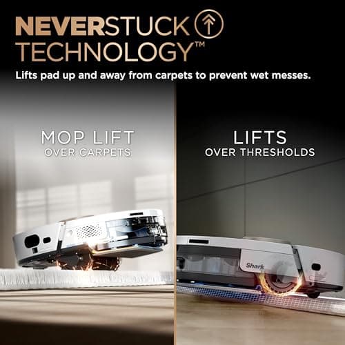 Shark Robot Vacuum & Mop Combo, PowerDetect NeverTouch Pro, Pad Wash & Dry, 60-Day Debris Capacity, 5PowerDetect Technologies,White,AV2800ZE, for Carpets & Hardfloors 6