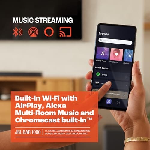 JBL BAR-1000 7.1.4ch Soundbar and Subwoofer with Surround Speakers and 3 Year Amber Protection Plan (2022) 6