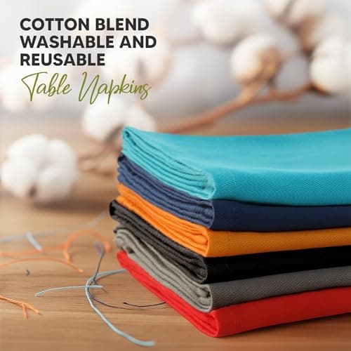 Utopia Kitchen Multi Color Cloth Napkins [12 Pack, 18x18 Inch] Absorbent Cotton Blend Washable and Reusable for Dinner, Restaurant, Lunch, Wedding and Hotel 2