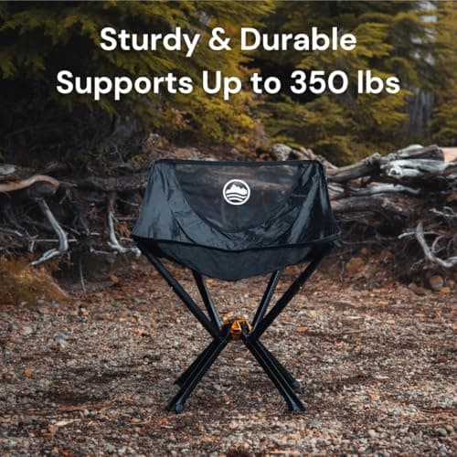 CLIQ Portable Chair Version ClassiQ 1.0 - Collapses to Size of Water Bottle - Lightweight Folding Chair for Camping - Outdoor Chair Supports 350 Lbs - Camp Chair Outdoor Adventures - Black 6