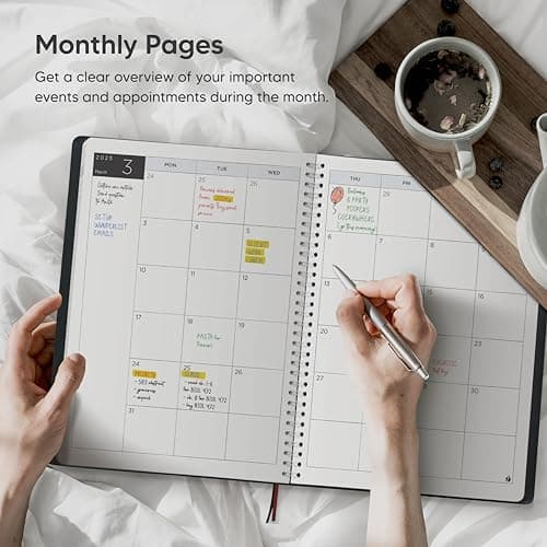 Academic Planner 2024-2025 - Hourly 2024-2025 Planner Weekly and Monthly - Appointment Book with Flexible Cover, Twin-Wire Binding - Simple Design for Productivity, June 2024 - July 2025. 8.5 x 11 3