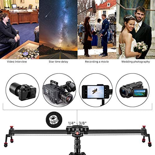 Camera Slider Track Dolly Slider Rail System with Motorized Time Lapse and Video Shot Follow Focus Shot and 120 Degree Panoramic Shooting 31" 80cm 6