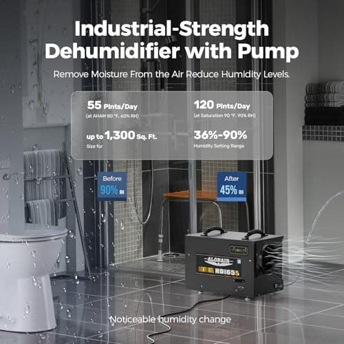 ALORAIR 120 PPD Energy Star Wi-Fi Dehumidifier for Crawl Space, Basement, and Commercial Use, APP Control with Pump and Hose, Compact Auto-Defrost Design 5