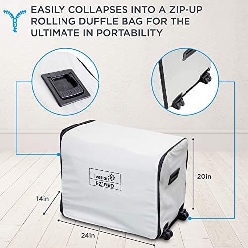 Ivation EZ®-Bed (Twin) Inflatable Air Mattress with Frame & Built-in Pump - 3 Min Self Inflate/Deflate - Raised Blow up Bed with Legs, Auto Shut Off, Premium Coil Design, Wheeled Portable Case 6