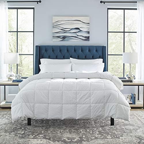 Pointehaven 240TC Cotton Percale Down Alterative Oversized Comforter, White, King/Cal King (240DACMKCWH)
