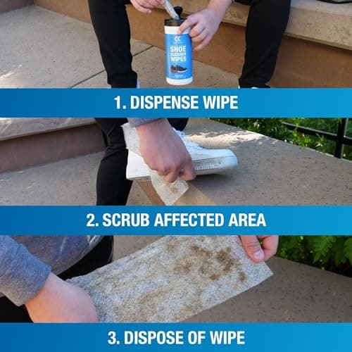 CleanKicks Shoe Cleaner Shoe Wipes for White Sneakers, Suede, Canvas, Leather, Removes Scuffs, Dirt & Stains,Multipurpose Travel Size Cleaning Wipes for Athletic Shoes, Boots & More - 30 Count 5