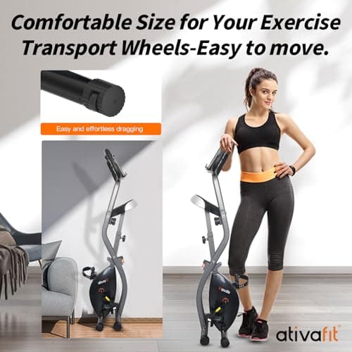 ATIVAFIT Exercise Bike Foldable Fitness Indoor Stationary Bike Magnetic 3 in 1 Upright Recumbent Exercise Bike for Home Workout (Grey) 5