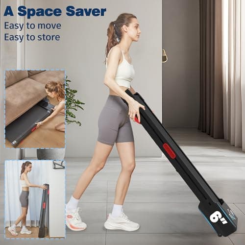 TRAILVIBER Walking Pad Treadmill with 12% 9-Level Auto Incline, 450 lbs Capacity RGB LED Screen, Bluetooth Speaker Under Desk Treadmill, Compact Treadmills for Home Hiking, Carbon Black 8