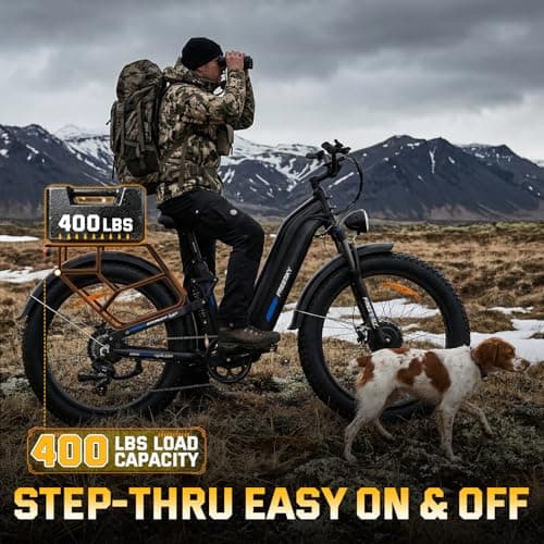 FREESKY Electric Bike for Adults with 1600W Power Motor, Full Suspension Ebikes up to 35MPH & 105Miles Max Range, 48V 25AH Removable Battery, 27" Fat Tire, Step-Thru E-Bike for Women/Men 7