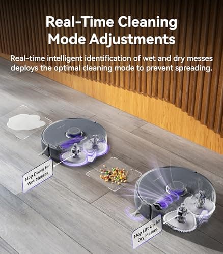NARWAL Freo Z Ultra Robot Vacuum and Mop Combo, Dual RGB Cameras and Chips, AI Avoidance, 12000Pa Suction, Real-Time Decisions, Adaptive Hot-Water Self Wash & Self Emptying, Pet Hair, Quiet, Grey 8