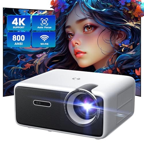 [Auto Focus& Auto Keystone] FLICKERPRO S10 4K Projector, WiFi6 and BT5,700 ANSI, 3D Movie Projector, Outdoor Projector support USB/HDMI/PC/TV/Game console for Movies & Videos