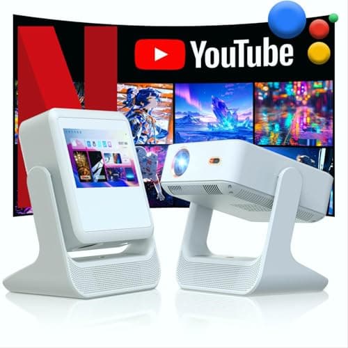Projector-4K with WiFi and Bluetooth: [Touchscreen/800 ANSI/Touch Control/Built-in Apps] Outdoor-Projector, Portable-Movie-Smart-Projector, A2Pro 1080P Home-Ceiling-Proyector 180° Stand/300" Display