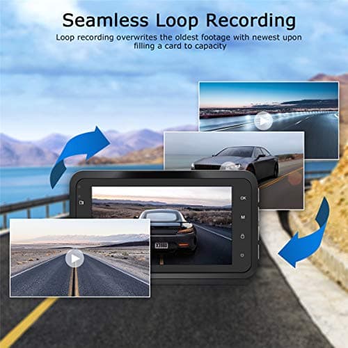 ORSKEY Dash Cam Front and Rear 1080P Full HD Dual Dash Camera in Car Camera Dashboard Camera Dashcam for Cars 170 Wide Angle with 3.0" LCD Display Night Vision and G-Sensor 7