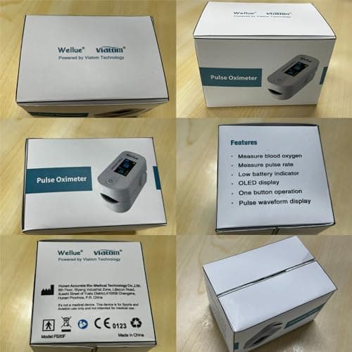 Wellue Pulse Oximeter Fingertip Blood Oxygen Saturation Heart Rate Monitor with Batteries and Lanyard Bluetooth FS20F White 8