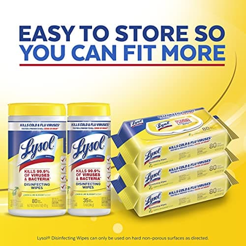 Lysol Disinfectant Handi-Pack Wipes, Multi-Surface Antibacterial Cleaning Wipes, for Disinfecting and Cleaning, Lemon and Lime Blossom, 480 Count (Pack of 6) 5