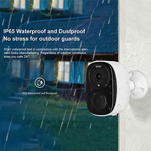 EVERSECU 2K 3MP Outdoor Wireless Security Camera Support Pairing Via Bluetooth, Rechargeable Battery-Powered WiFi Home CCTV Bullet Camera, Spotlight, PIR Motion Detection, 2-Way Audio, Night Vision 5