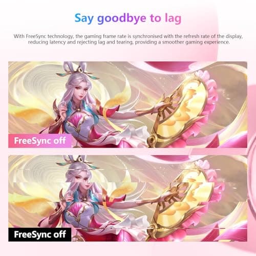 DJiEX 27 inch Curved Pink Gaming Monitor 100Hz,QHD(1920 ×1080),1ms,1500R,VA Screen,FreeSync,Low Blue Light, Flicker Free,Eye-Care, DP, HDMI Port for Gaming Home Office,Supports Wall Mount (75 * 75mm) 8