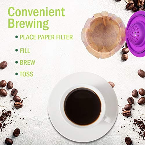 CAPMESSO Disposable Coffee Paper Filters Replacement Kerig Filter Compatible with Reusable Single Serve Pods Keurig Coffee Maker-300 Count (Natural) 7