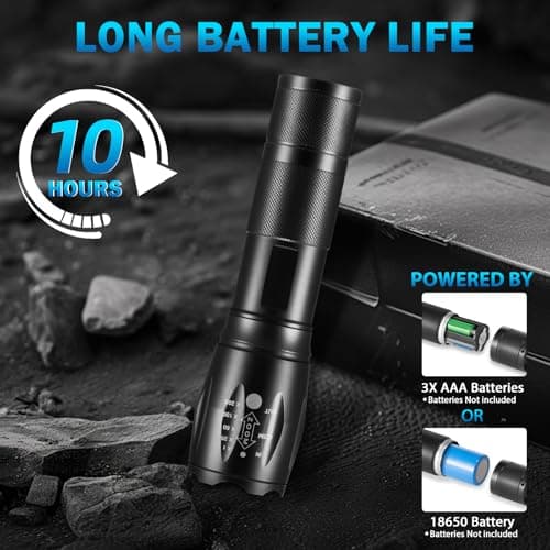 6Pack LED Flashlights High Lumens, 5Mode Tactical Flashlight for Home, Small Flashlights Powerful, Pocket Flashlight Battery Powered, Adjustable Torch Light, Mini Flash Light for Emergencies Camping 5