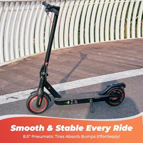 Escoone Electric Scooter for Adults, 18 MPH Top Speed, 12 Miles Range, 350W Motor, Foldable Escooter with 8.5" Pneumatic Tires, Cruise Control & Dual Braking, Commuter E-Scooter for Adults & Teens 7