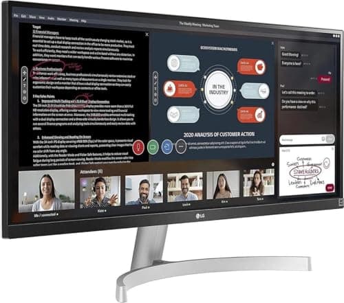 LG 29" UltraWide FHD HDR Monitor with FreeSync 2560 x 1080, 75Hz, 5ms, HDMI 29WP50S-W (Renewed) 2
