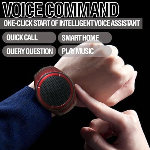 Frewico X10 Wearable Bluetooth Speaker Watch with RGB Lights, IP45 Waterproof Wrist Speaker, TF Card MP3 Player, Remote Selfie, TWS Stereo, Mic for Cycling, Running(Black) 7