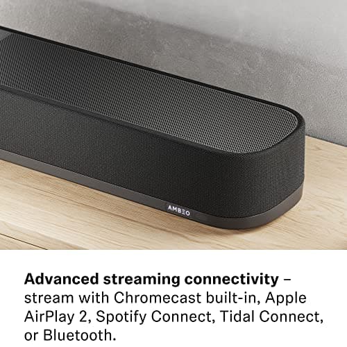 Sennheiser AMBEO Soundbar Plus for TV and Music with Immersive 3D Surround Sound, Virtual 7.1.4 Speaker Setup, Built-in Dual Subwoofers, Advanced Streaming Connectivity, Night Mode, Black 9