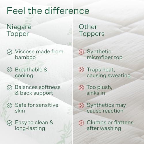 Ultra Soft Queen Size Mattress Topper - Viscose Made from Bamboo Pillow Top Mattress Pad for Back Pain Relief - Naturally Cooling for Hot Sleepers, Green 7