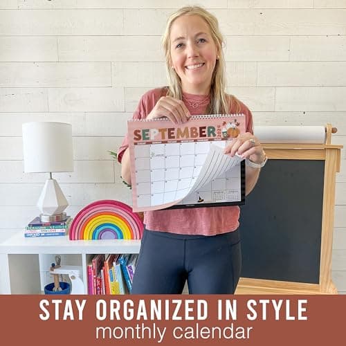 Hadley Designs Wall Calendar 2024-2025 – 18-Month Hanging Calendar 2025-2026 for Family, Home, School, & Office, Spiral Bound with Large Date Blocks & Notes Sections (Doodle) 5