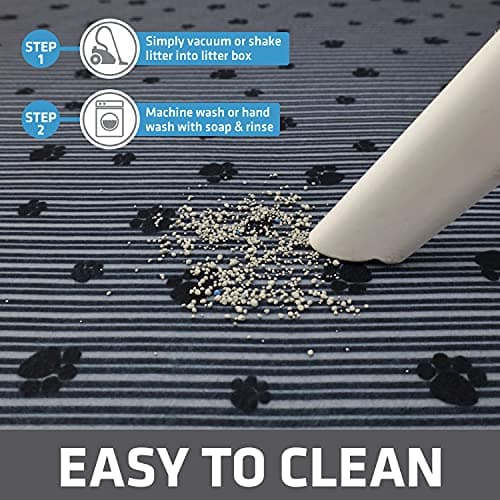 Drymate Cat Litter Box Mat, Litter Trapping Mat, Waterproof, Urine-Proof, Absorbent, Machine Washable, Soft on Paws, Contains Mess, Protects Floors, Kitten Supplies, Dark Grey, 28x36 XL 5